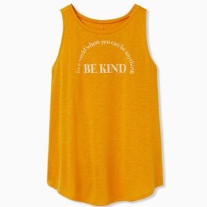 Be Kind Golden Orange Slub Crew Tank